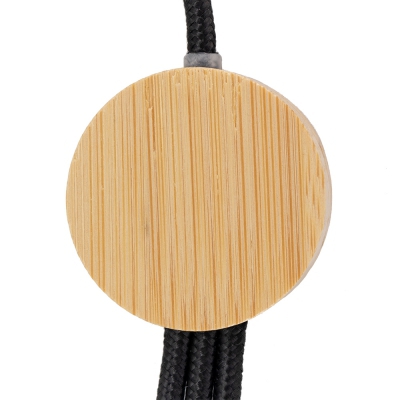 Długi kabel 4w1 z podświetlanym logo w drewnianej obudowie