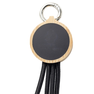 Kabel 3w1 z podświetlanym logo w drewnianej obudowie