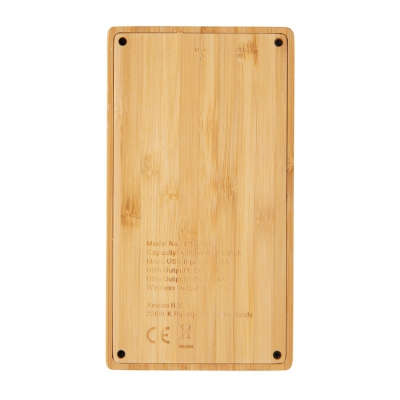 Bambusowy, bezprzewodowy power bank 4000 mAh