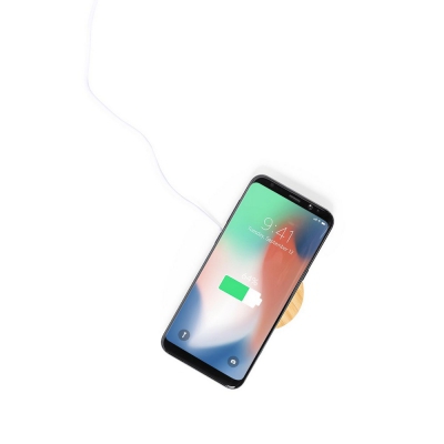 Magnetyczna bambusowa ładowarka bezprzewodowa 10W, stojak na telefon