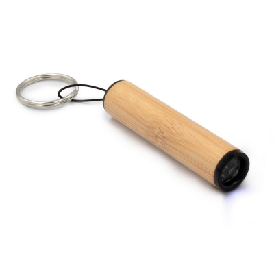 Bambusowy brelok do kluczy, lampka 1 LED