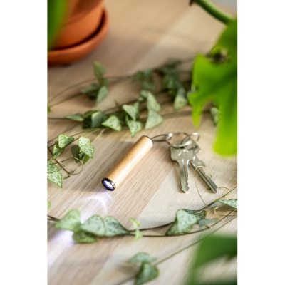 Bambusowy brelok do kluczy, lampka 1 LED