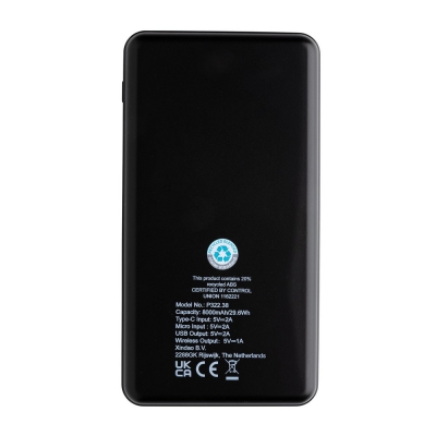 Bezprzewodowy power bank 8000 mAh, ładowarka bezprzewodowa 5W, RABS