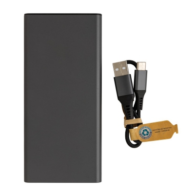 Szybki power bank 10000 mAh Terra, aluminium z recyklingu