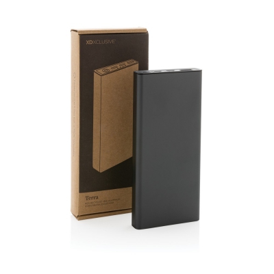 Szybki power bank 10000 mAh Terra, aluminium z recyklingu