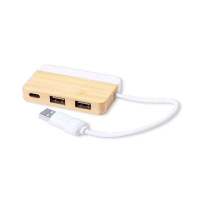 Bambusowy hub USB i USB typu C