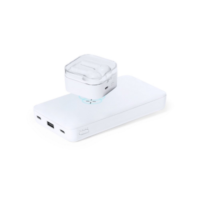 Bezprzewodowy power bank 5000 mAh, ładowarka bezprzewodowa 15W, stojak na telefon